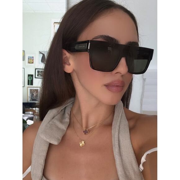 NEW Saint Laurent SL628 Flat Top Sunglasses in Havana Brown - Picture 1 of 10